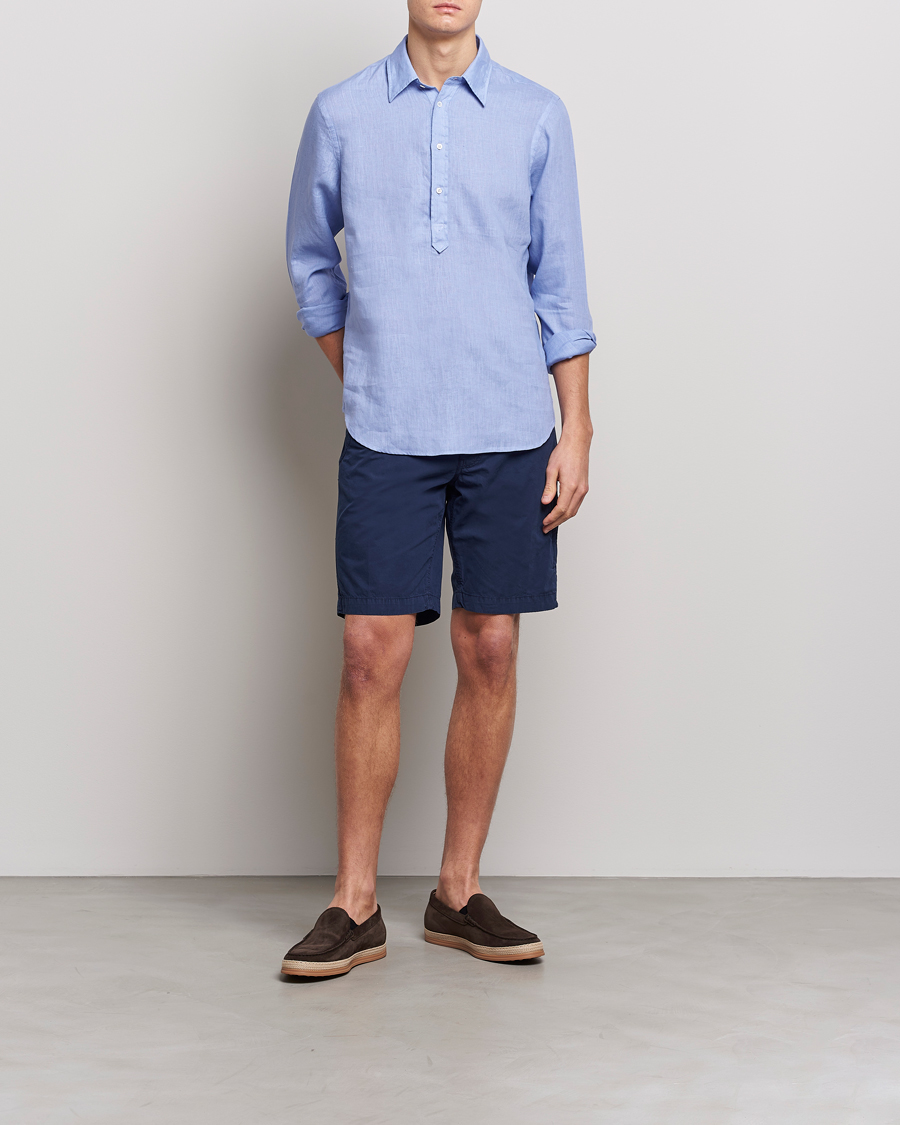 Hombres | Pantalones cortos | Aspesi | Washed Cotton Cargo Shorts Dark Blue