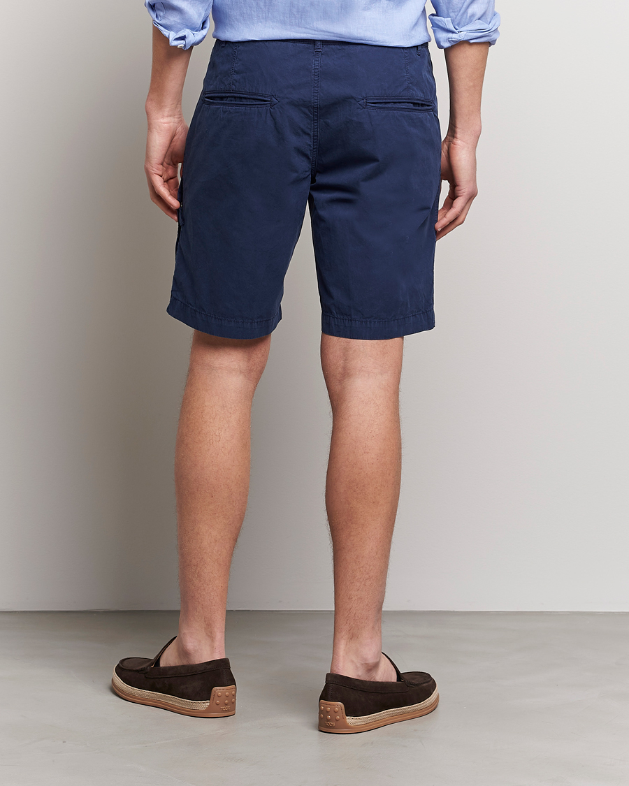 Hombres | Pantalones cortos | Aspesi | Washed Cotton Cargo Shorts Dark Blue