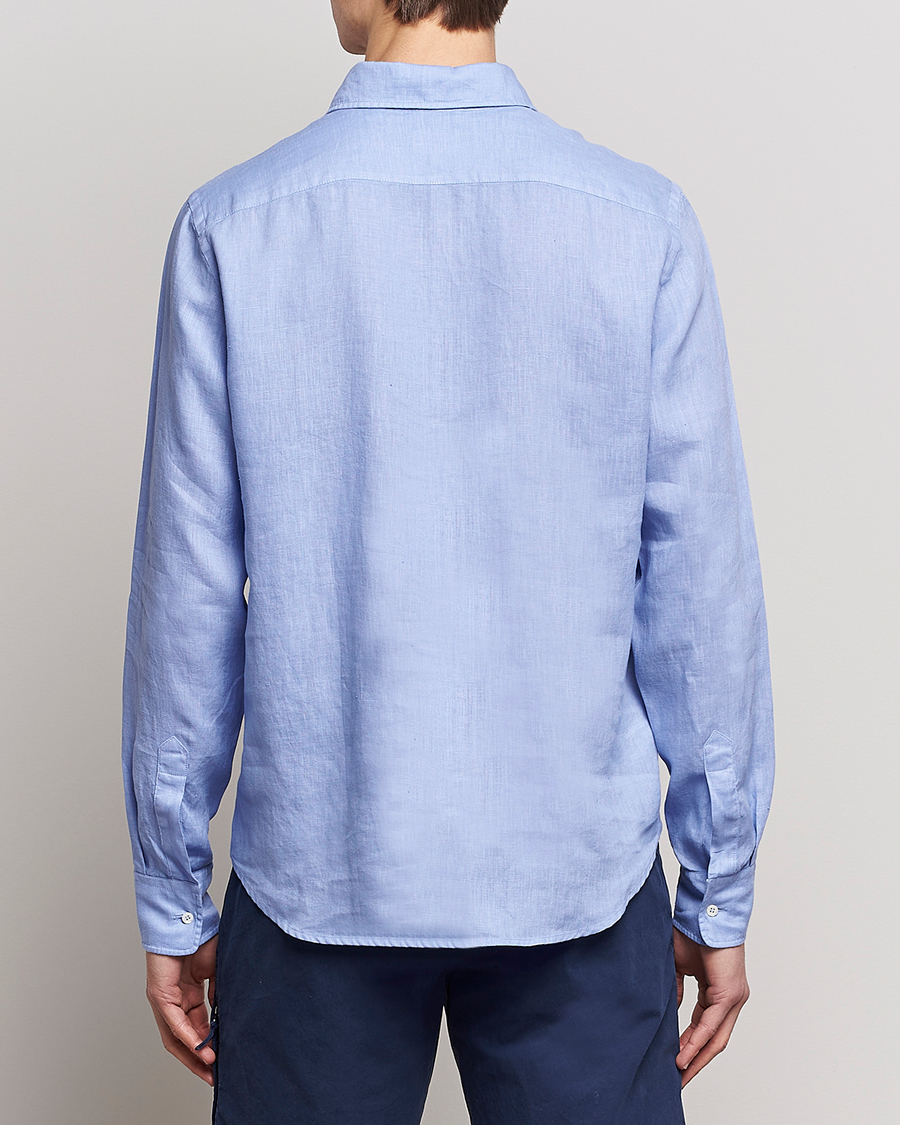 Hombres | Camisas | Aspesi | Linen Popover Shirt Light Blue