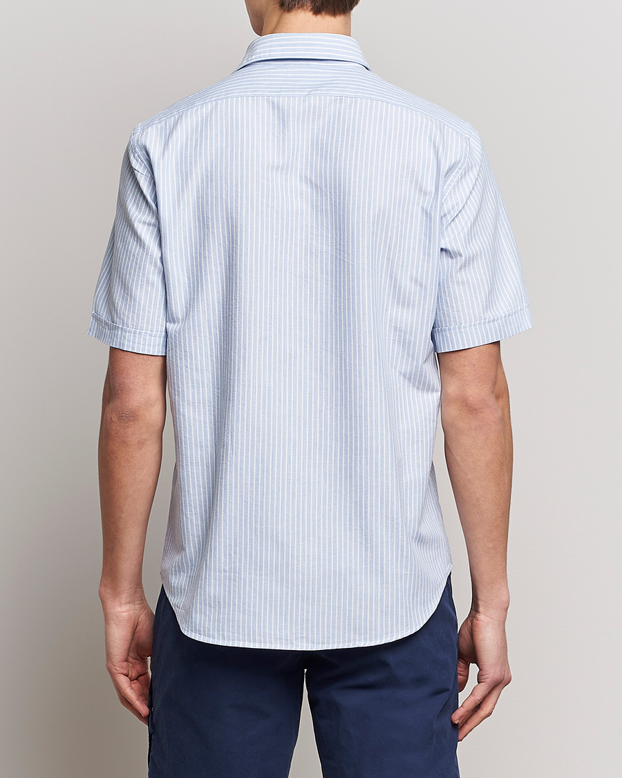 Hombres | Camisas | Aspesi | Striped Oxford Camp Shirt Light Blue