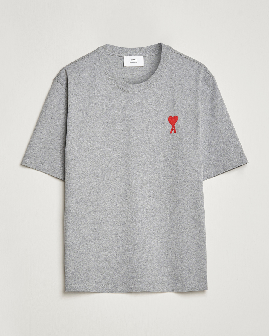 Hombres | Camisetas | AMI | Big Heart Short Sleeve T-Shirt Heather Grey