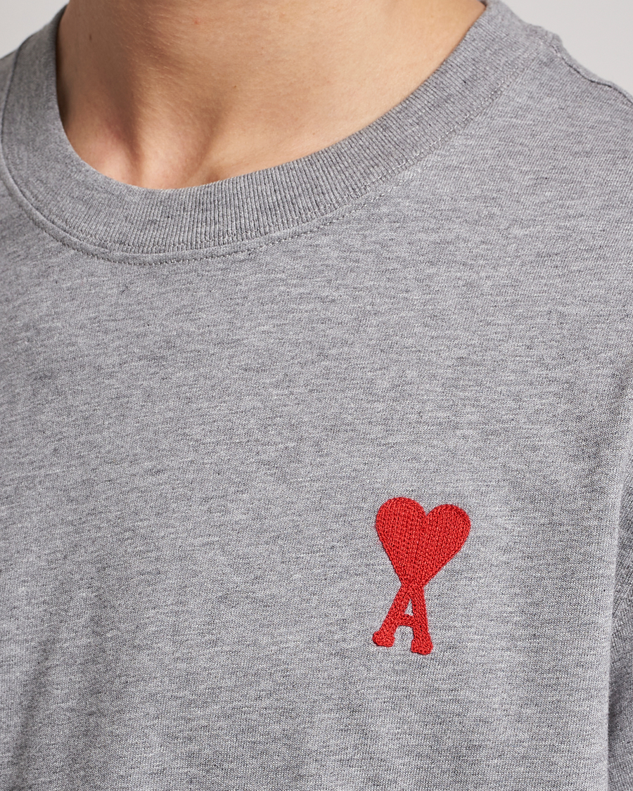 Hombres | Camisetas | AMI | Big Heart Short Sleeve T-Shirt Heather Grey