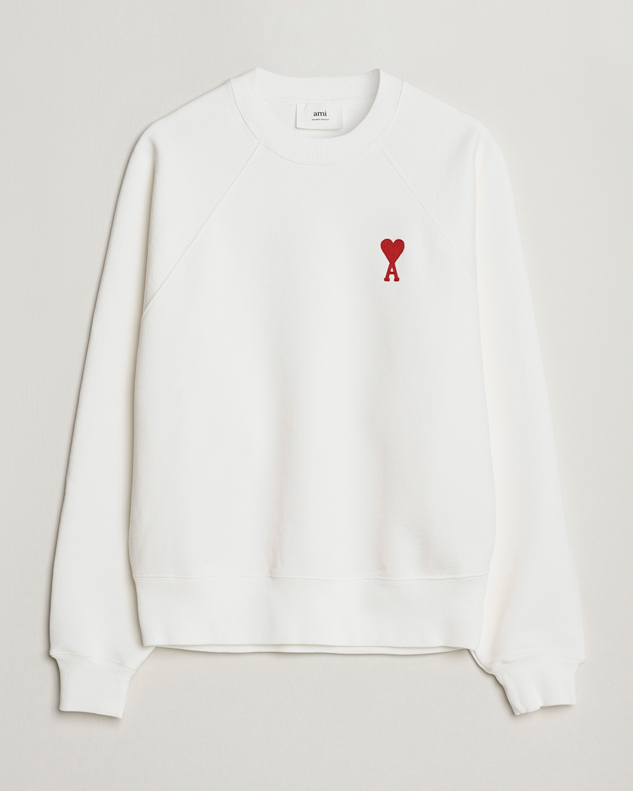 Hombres | Jerséis y prendas de punto | AMI | Big Heart Sweatshirt Natural White