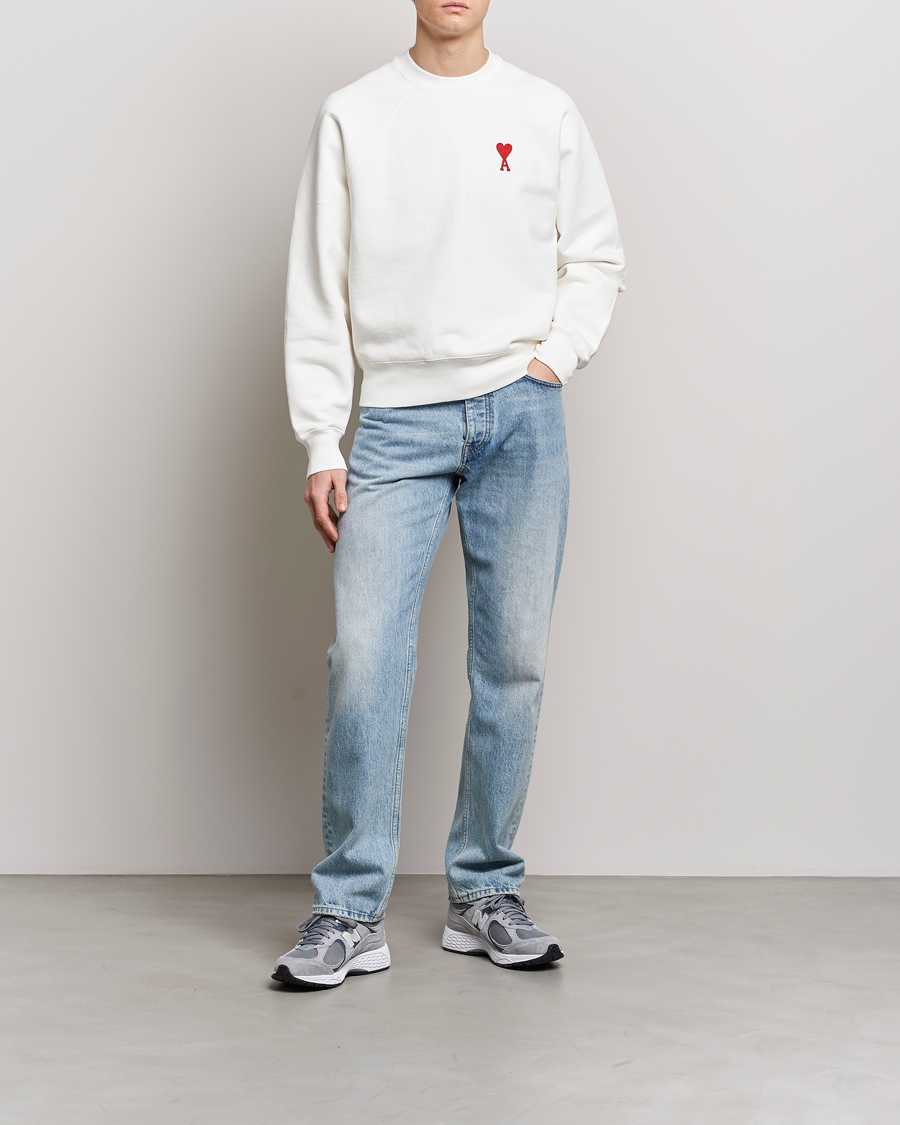 Hombres | Jerséis y prendas de punto | AMI | Big Heart Sweatshirt Natural White