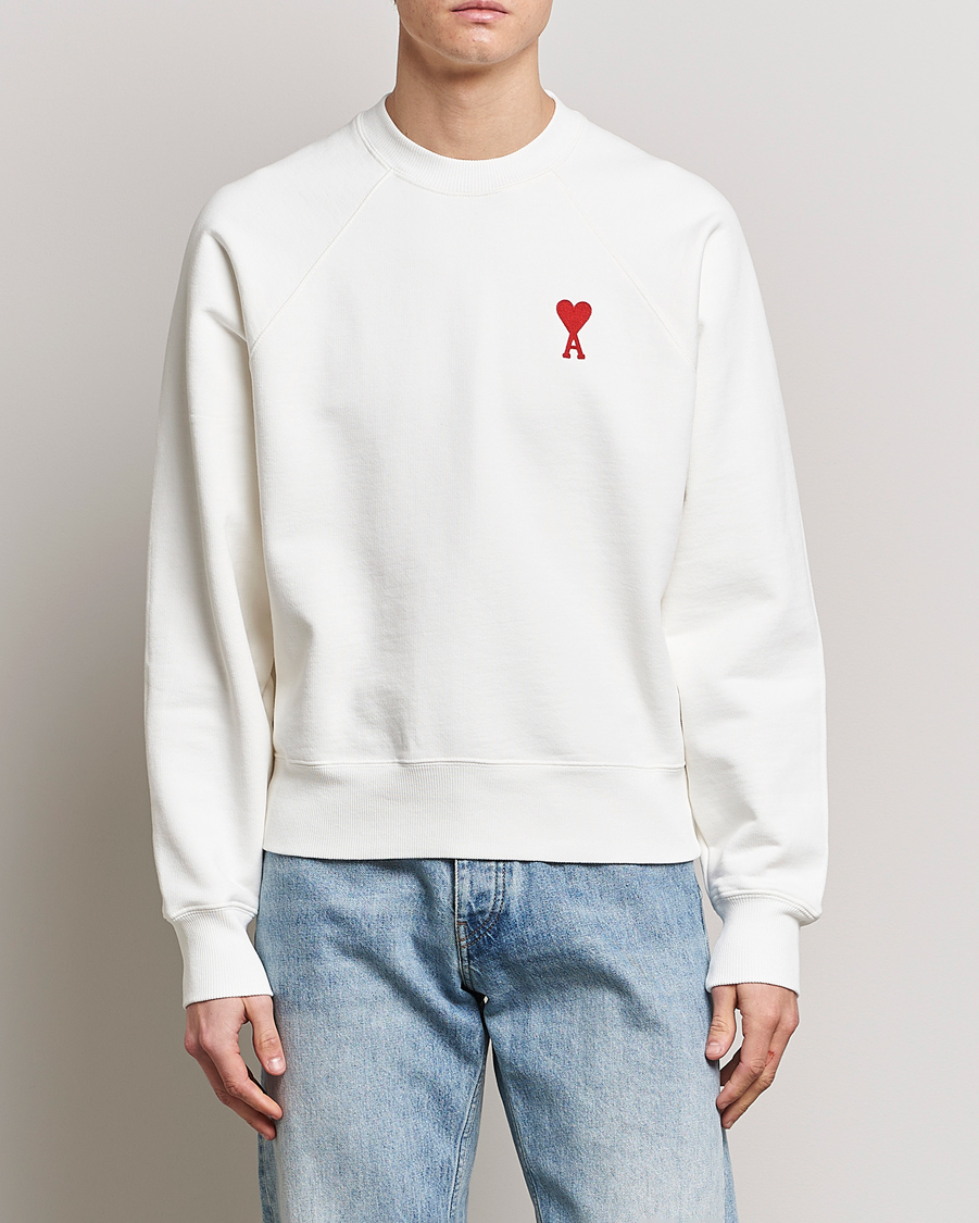 Hombres | Jerséis y prendas de punto | AMI | Big Heart Sweatshirt Natural White