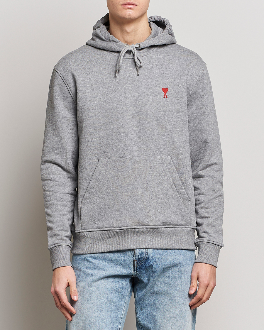 Hombres | Jerséis y prendas de punto | AMI | Heart Logo Hoodie Heather Grey