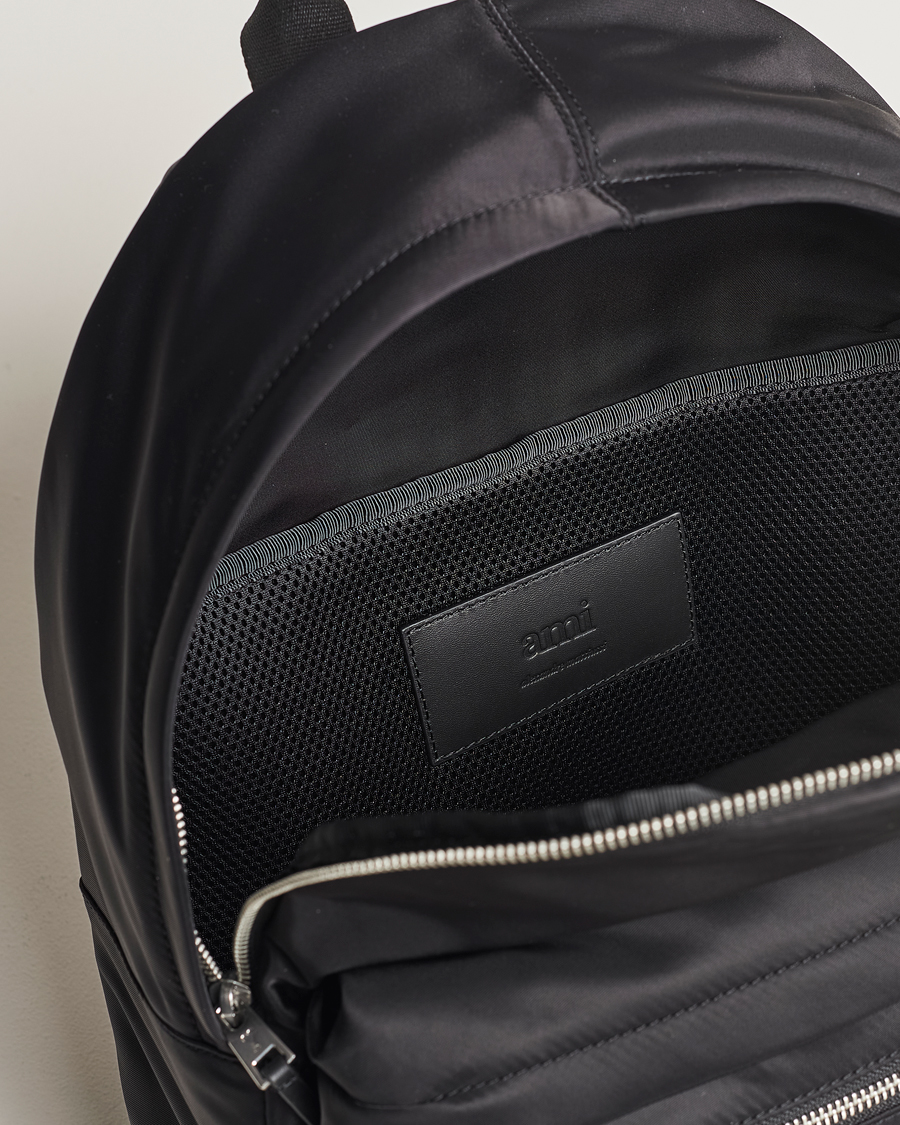 Hombres | AMI Heart Logo Backpack Black | AMI | Heart Logo Backpack Black