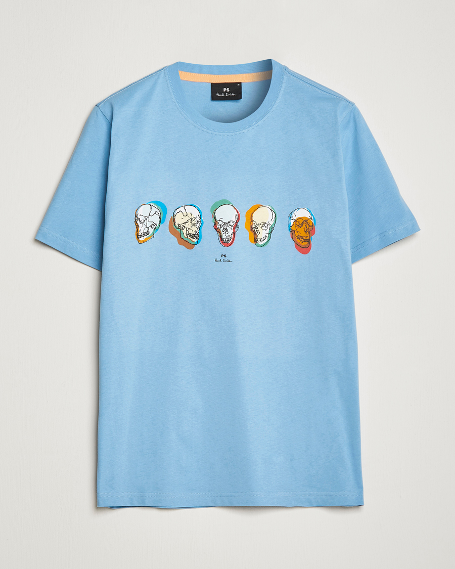 Hombres | Camisetas | PS Paul Smith | Organic Cotton Skull T-Shirt Light Blue