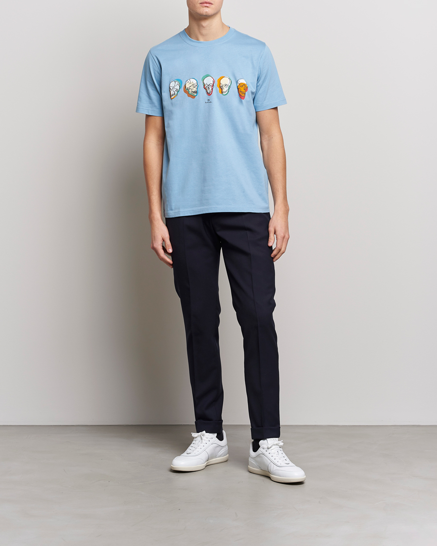 Hombres | Camisetas | PS Paul Smith | Organic Cotton Skull T-Shirt Light Blue
