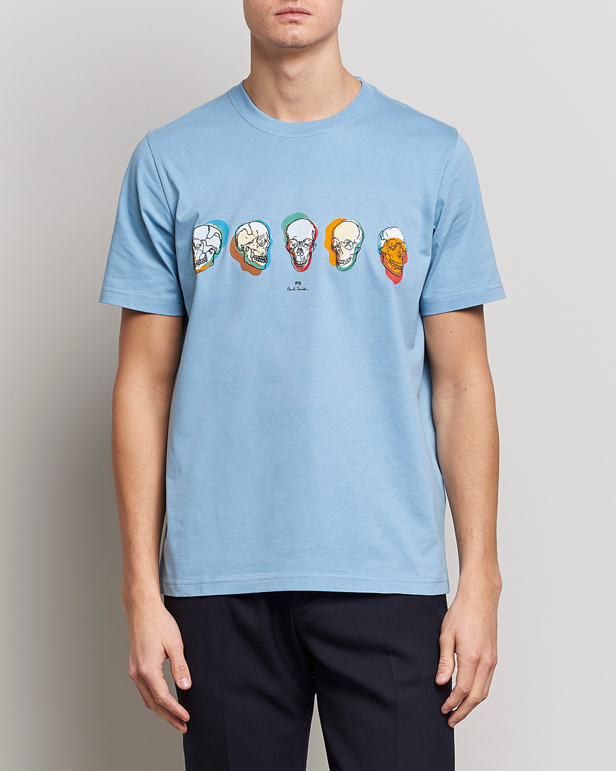 Hombres | Camisetas | PS Paul Smith | Organic Cotton Skull T-Shirt Light Blue