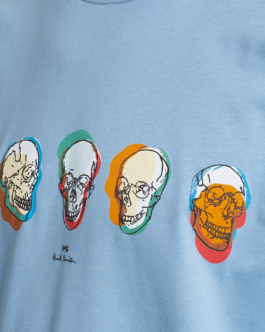 Hombres | Camisetas | PS Paul Smith | Organic Cotton Skull T-Shirt Light Blue