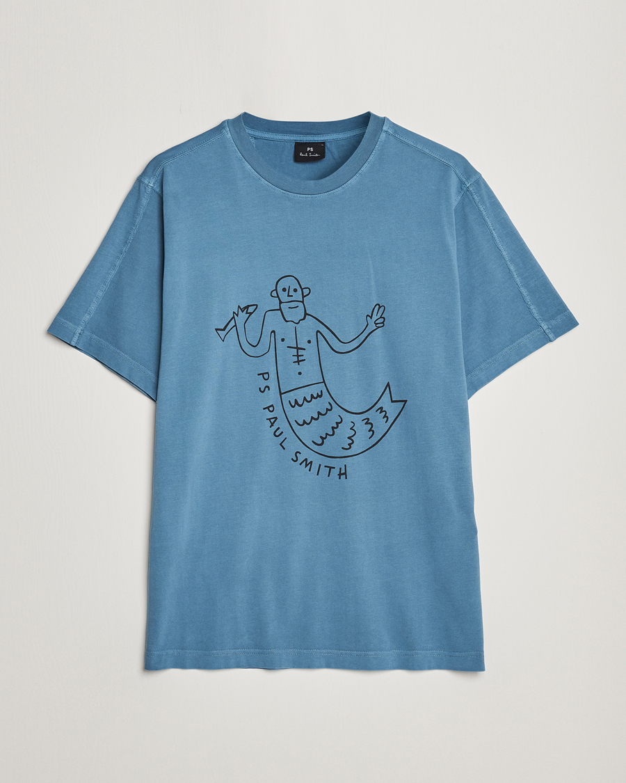 Hombres | Camisetas | PS Paul Smith | Organic Cotton Manmaid T-Shirt Blue