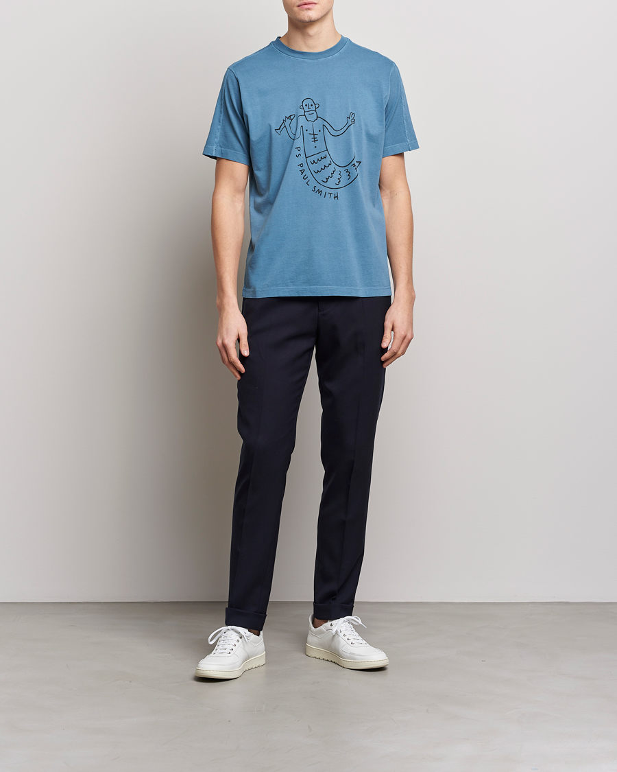 Hombres | Camisetas | PS Paul Smith | Organic Cotton Manmaid T-Shirt Blue