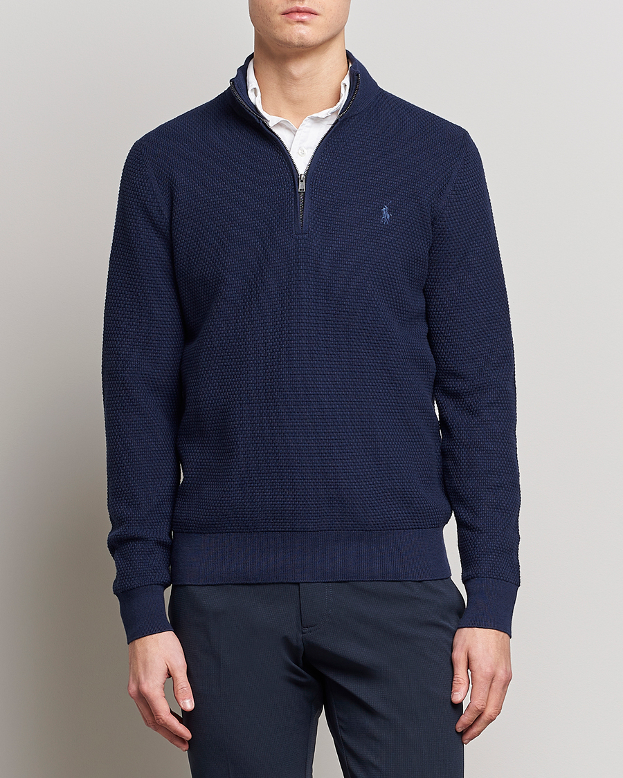 Hombres | Jerséis y prendas de punto | Polo Ralph Lauren Golf | Cotton Jersey Half Zip Refined Navy
