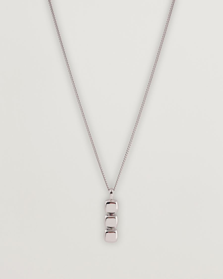 Hombres | Tom Wood Mini Cushion Pendant Necklace Silver | Tom Wood | Mini Cushion Pendant Necklace Silver