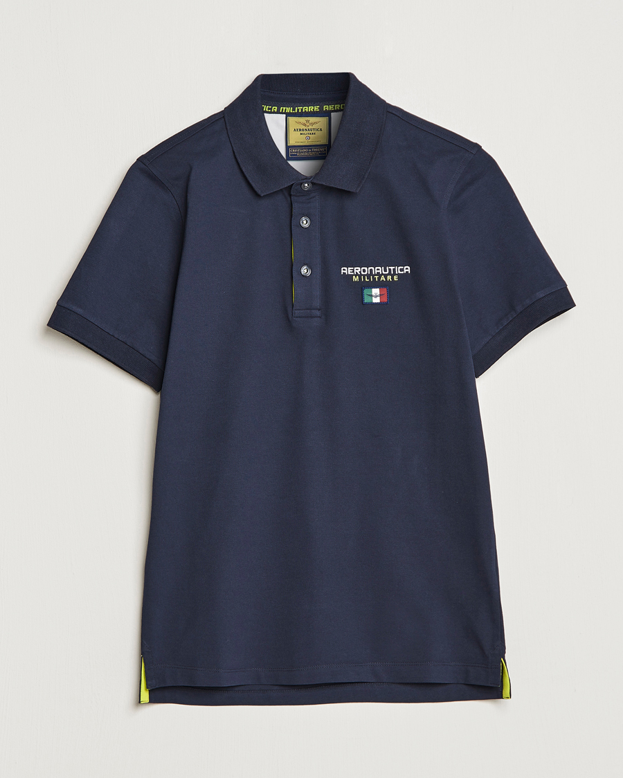 Hombres | Polos | Aeronautica Militare | Stretch Cotton Polo Navy Blue