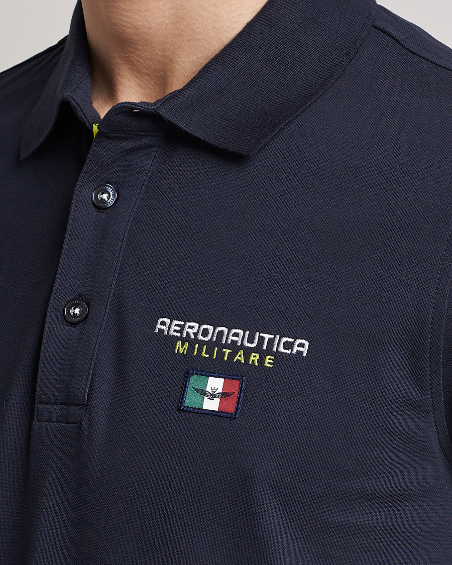 Hombres | Polos | Aeronautica Militare | Stretch Cotton Polo Navy Blue