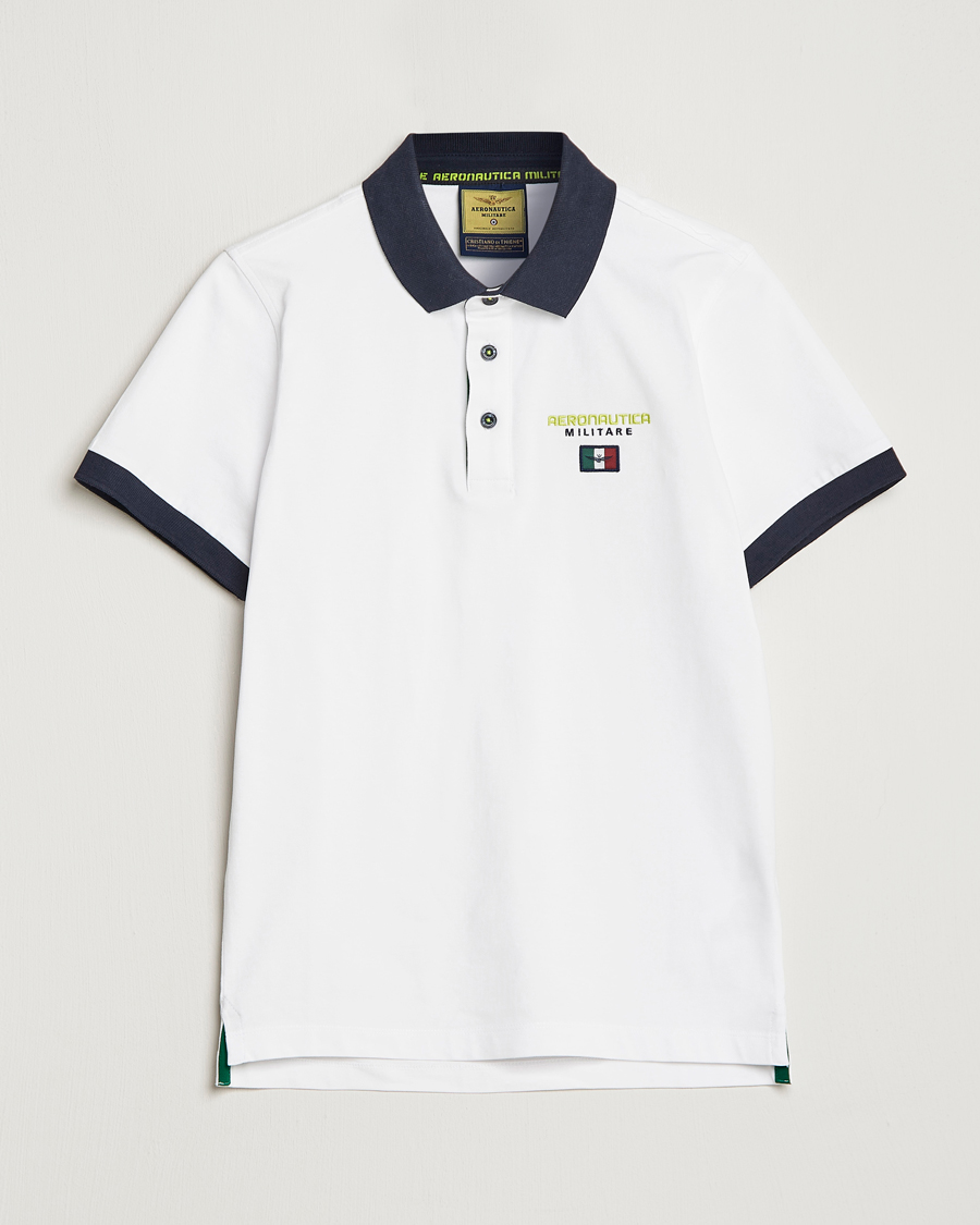 Hombres | Polos | Aeronautica Militare | Stretch Cotton Polo Off White