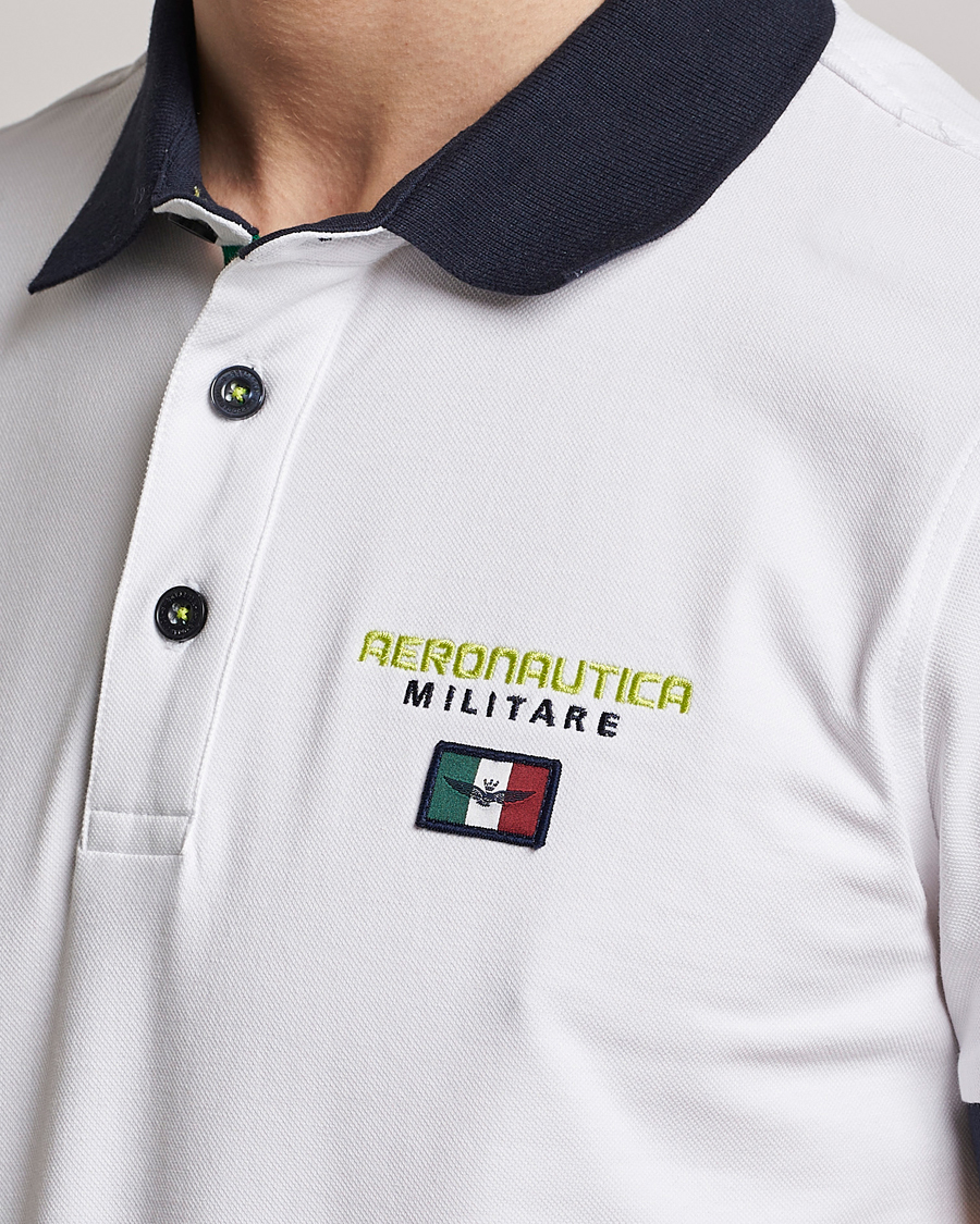Hombres | Polos | Aeronautica Militare | Stretch Cotton Polo Off White