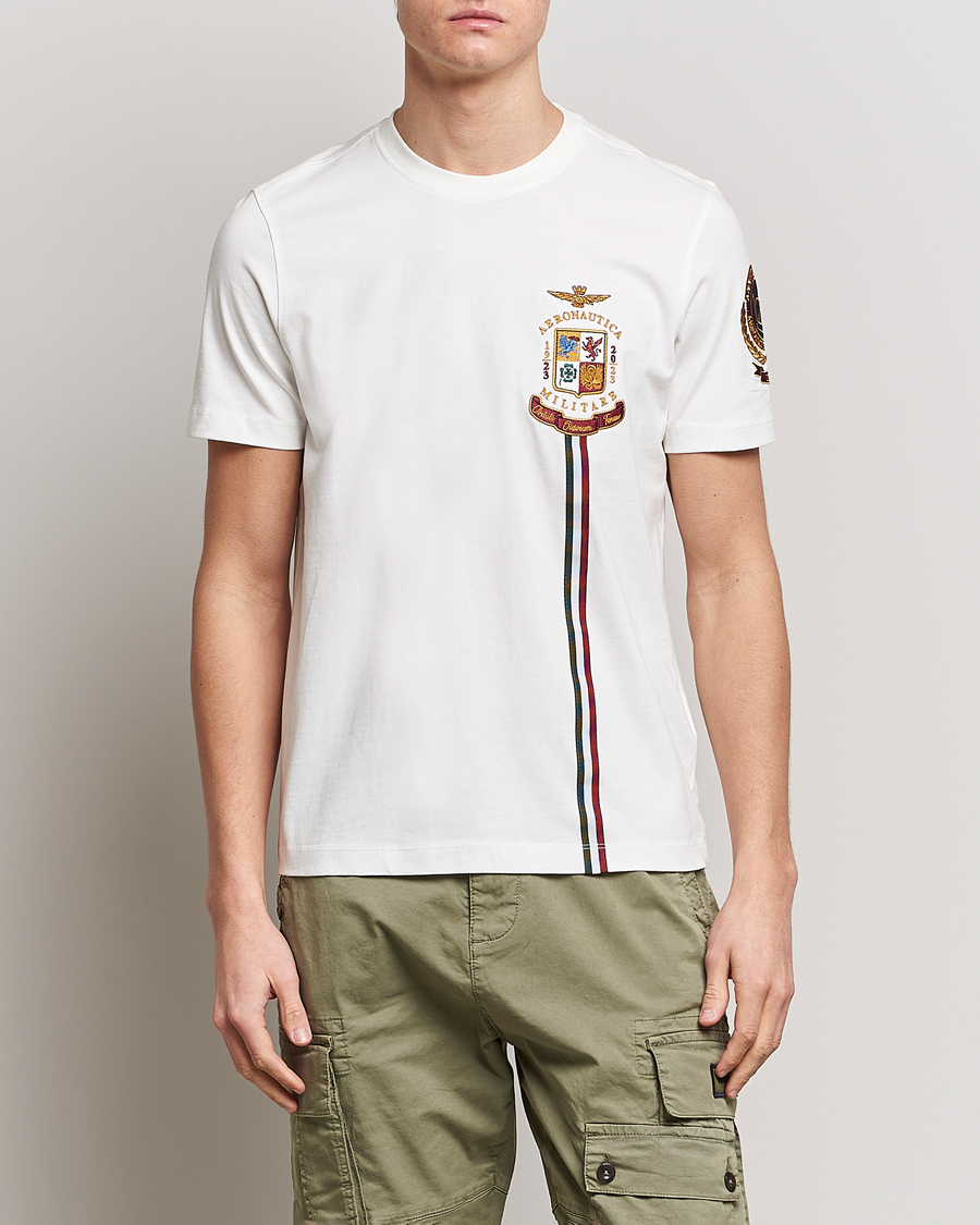 Hombres | Camisetas | Aeronautica Militare | Tape Cotton T-Shirt White Cream