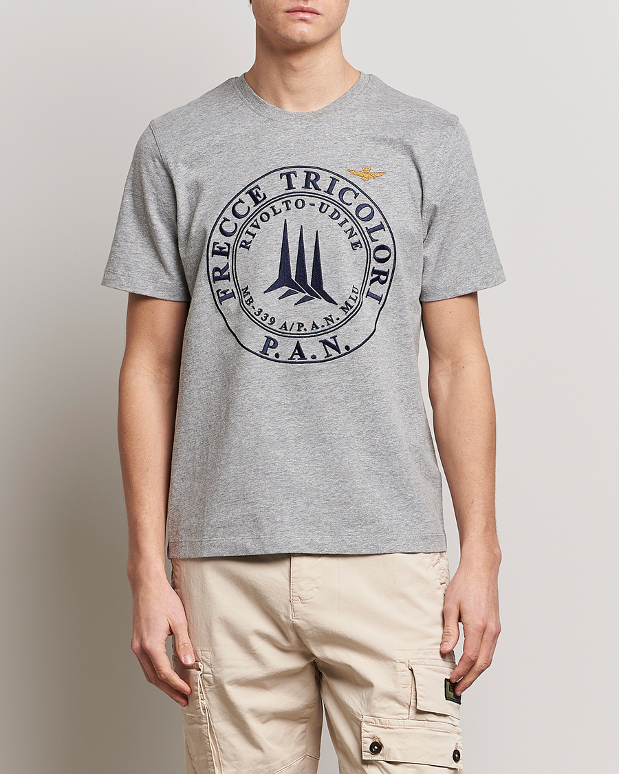 Hombres | Camisetas | Aeronautica Militare | Tricolor T-Shirt Melange Grey