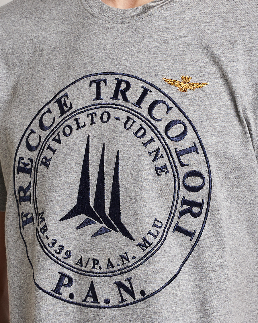 Hombres | Camisetas | Aeronautica Militare | Tricolor T-Shirt Melange Grey