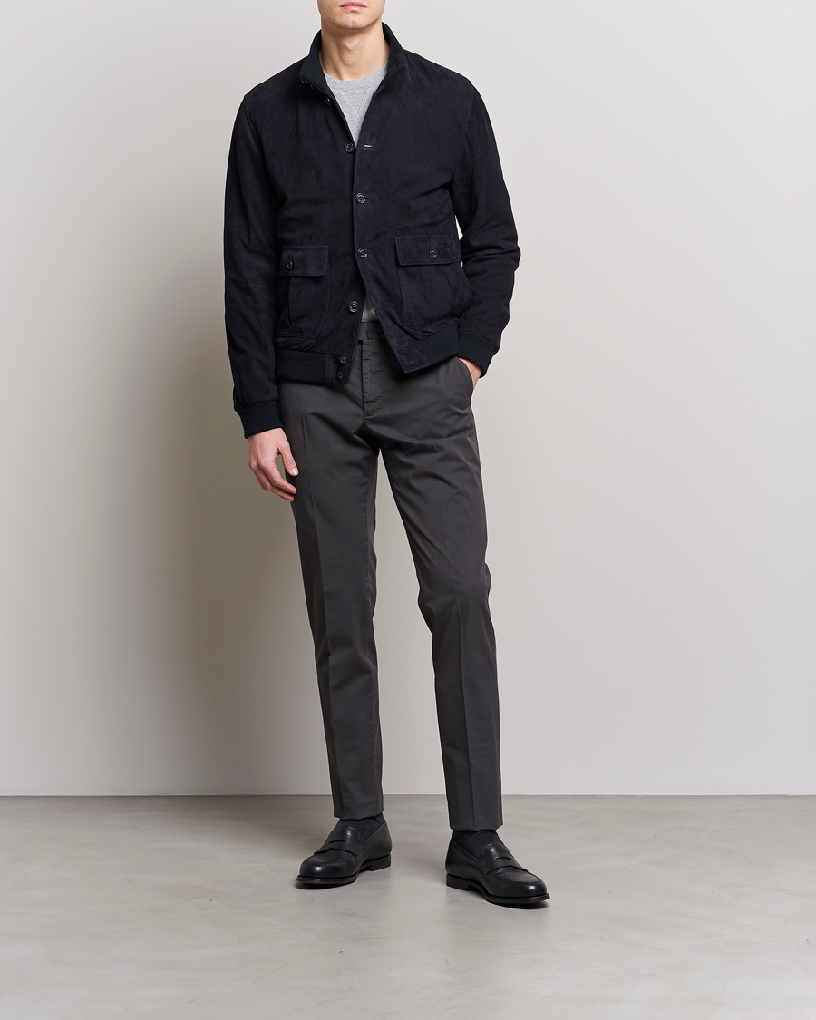 Hombres | Abrigos y chaquetas | Valstar | Valstarino Suede Jacket Navy