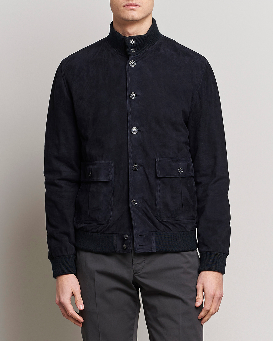 Hombres | Abrigos y chaquetas | Valstar | Valstarino Suede Jacket Navy