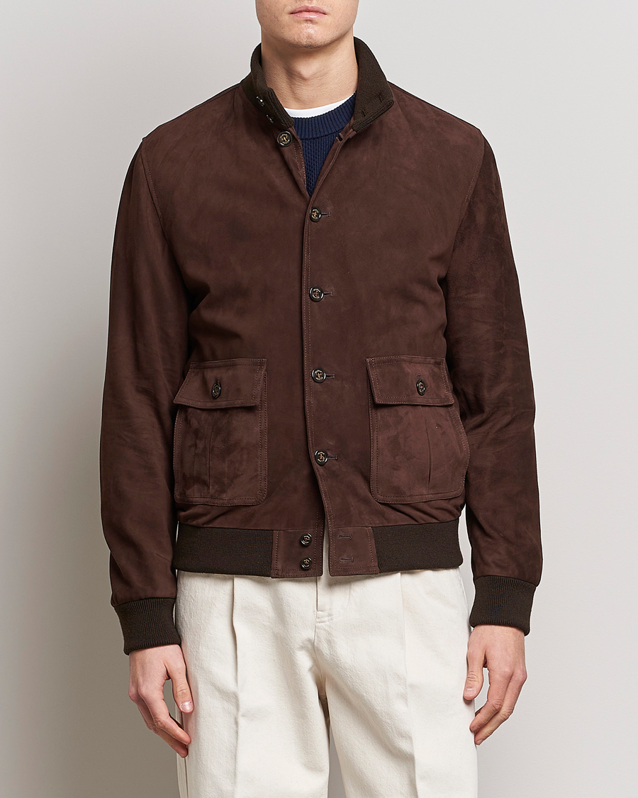 Hombres | Abrigos y chaquetas | Valstar | Valstarino Suede Jacket Dark Brown