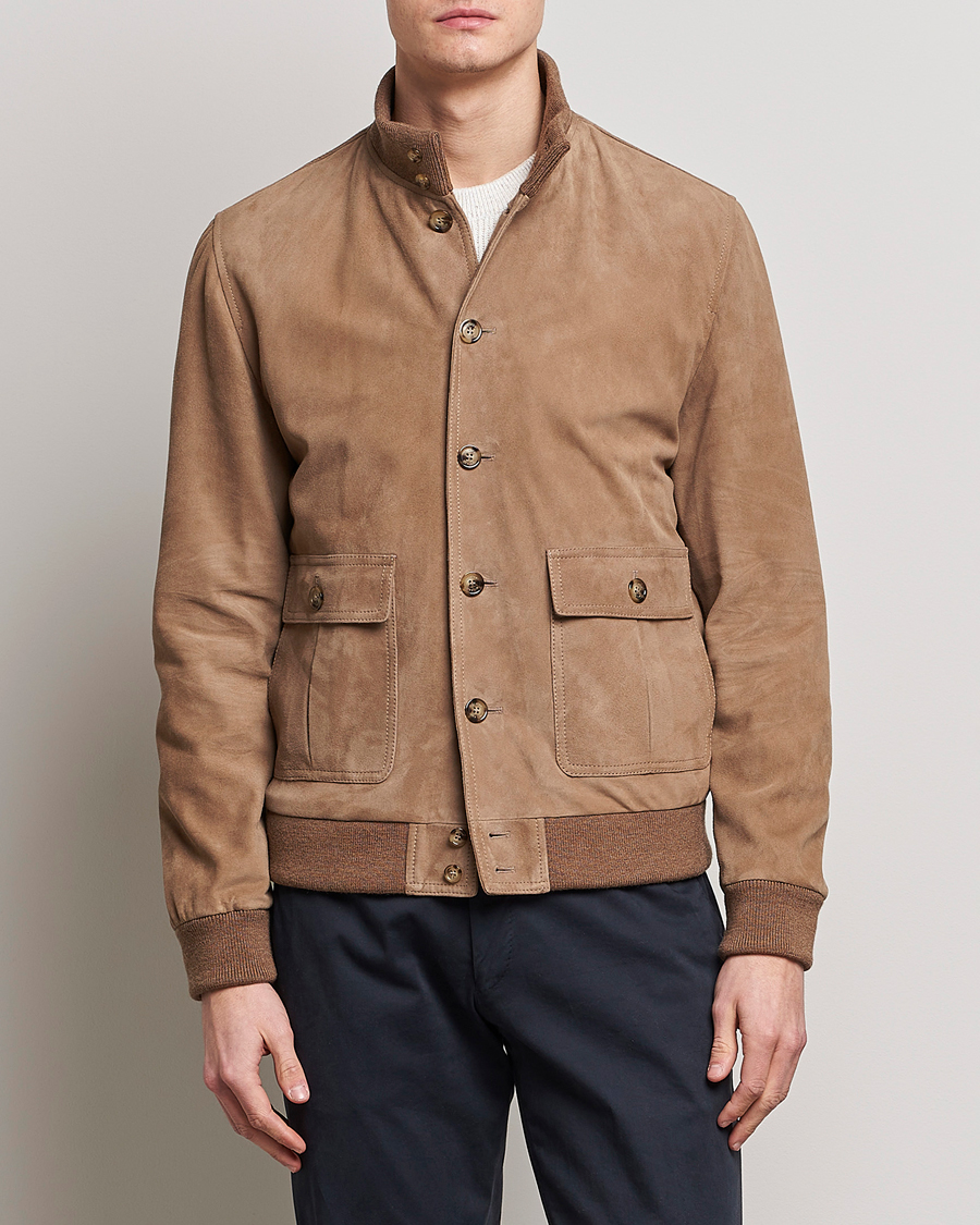 Hombres | Abrigos y chaquetas | Valstar | Valstarino Suede Jacket Light Beige