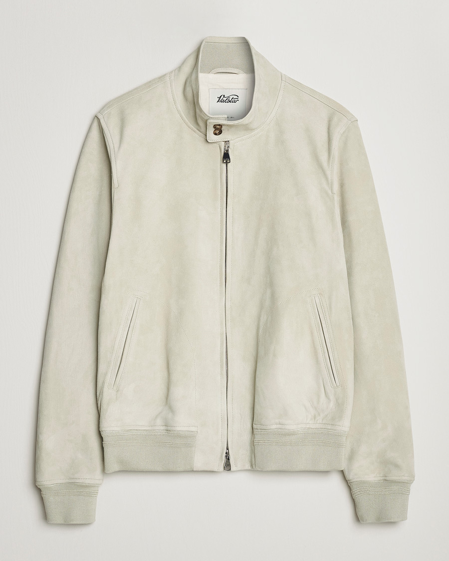 Hombres | Abrigos y chaquetas | Valstar | Suede Zip Blouson Silver Grey