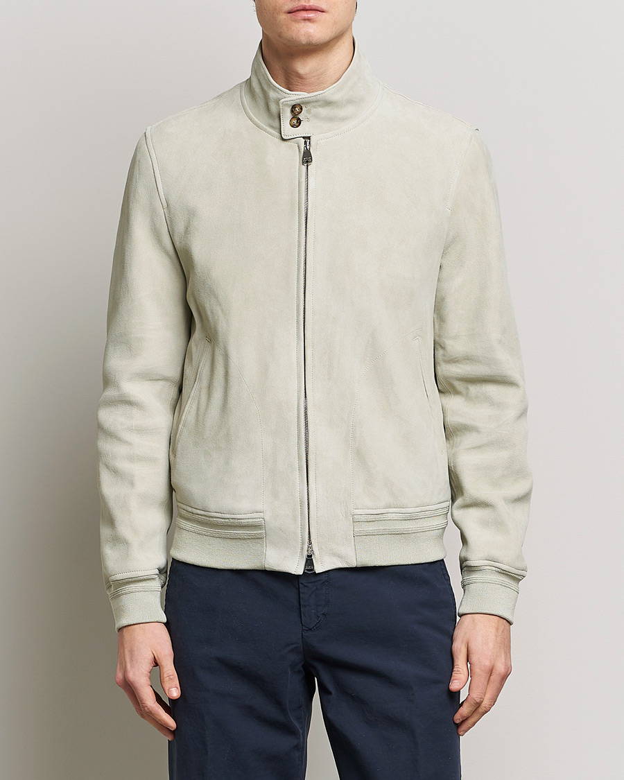 Hombres | Abrigos y chaquetas | Valstar | Suede Zip Blouson Silver Grey