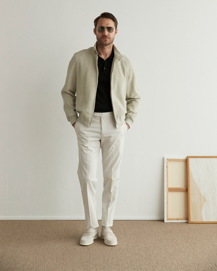 Hombres | Abrigos y chaquetas | Valstar | Suede Zip Blouson Silver Grey