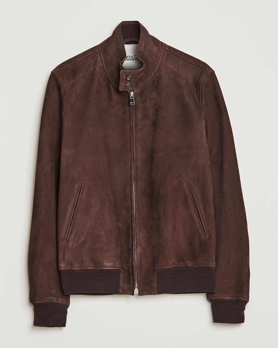 Hombres | Abrigos y chaquetas | Valstar | Suede Zip Blouson Dark Brown