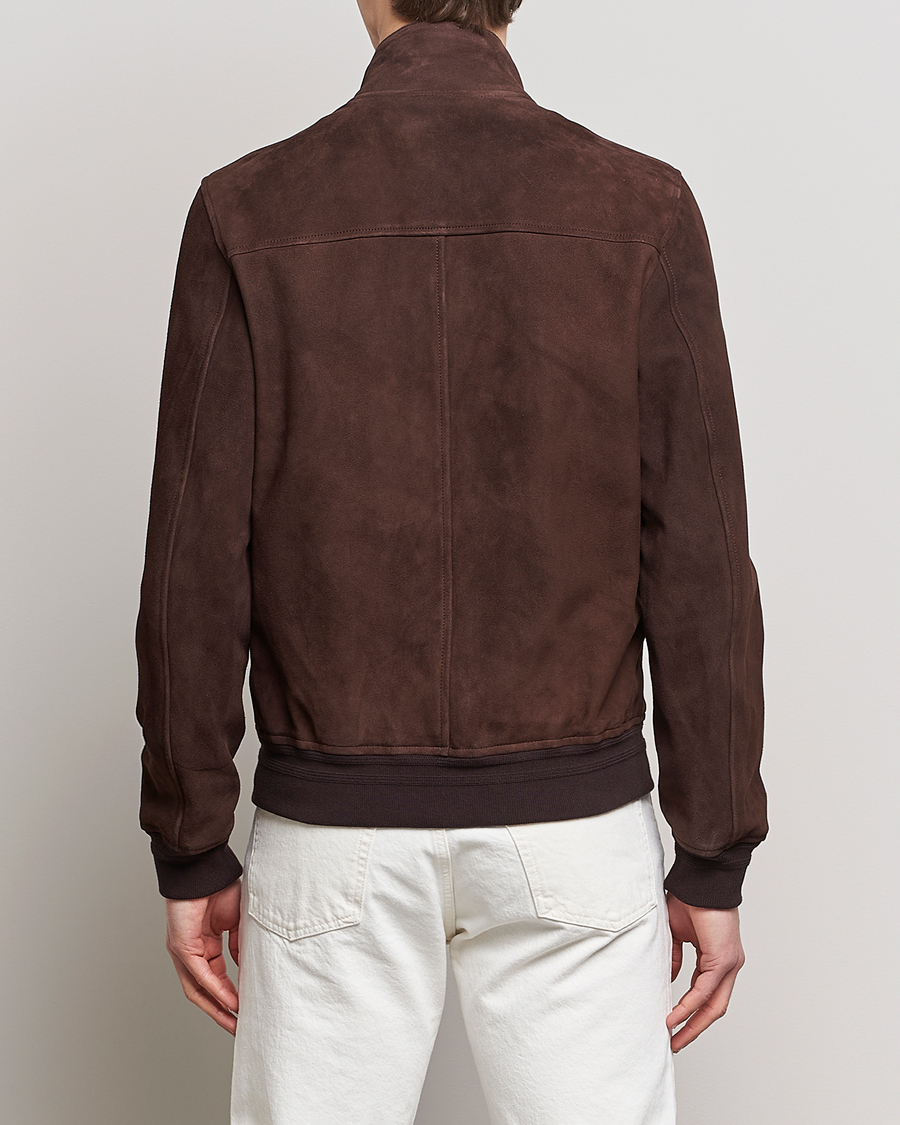 Hombres | Abrigos y chaquetas | Valstar | Suede Zip Blouson Dark Brown