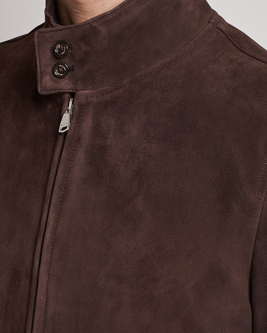 Hombres | Abrigos y chaquetas | Valstar | Suede Zip Blouson Dark Brown