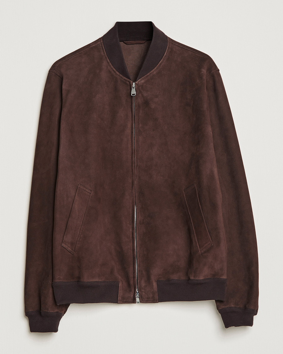 Hombres | Abrigos y chaquetas | Valstar | Suede Bomber Jacket Dark Brown