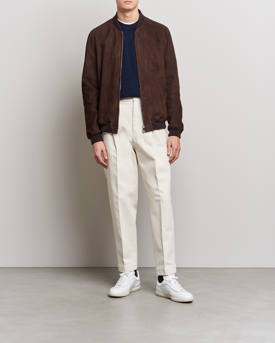 Hombres | Abrigos y chaquetas | Valstar | Suede Bomber Jacket Dark Brown