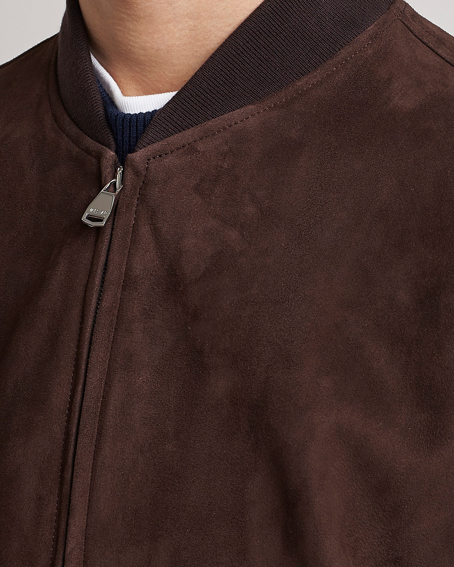 Hombres | Abrigos y chaquetas | Valstar | Suede Bomber Jacket Dark Brown