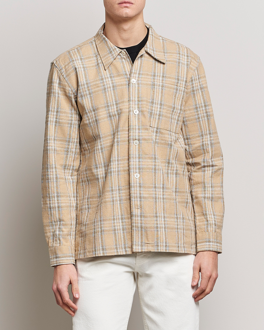 Hombres | Camisas | Sunflower | Spacey Long Sleeve Shirt Khaki Check