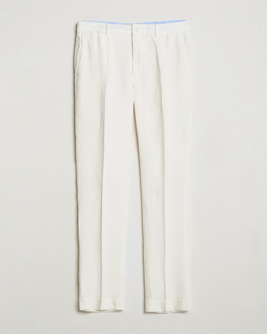 Hombres | Pantalones | Polo Ralph Lauren | Linen Pleated Trousers Cream