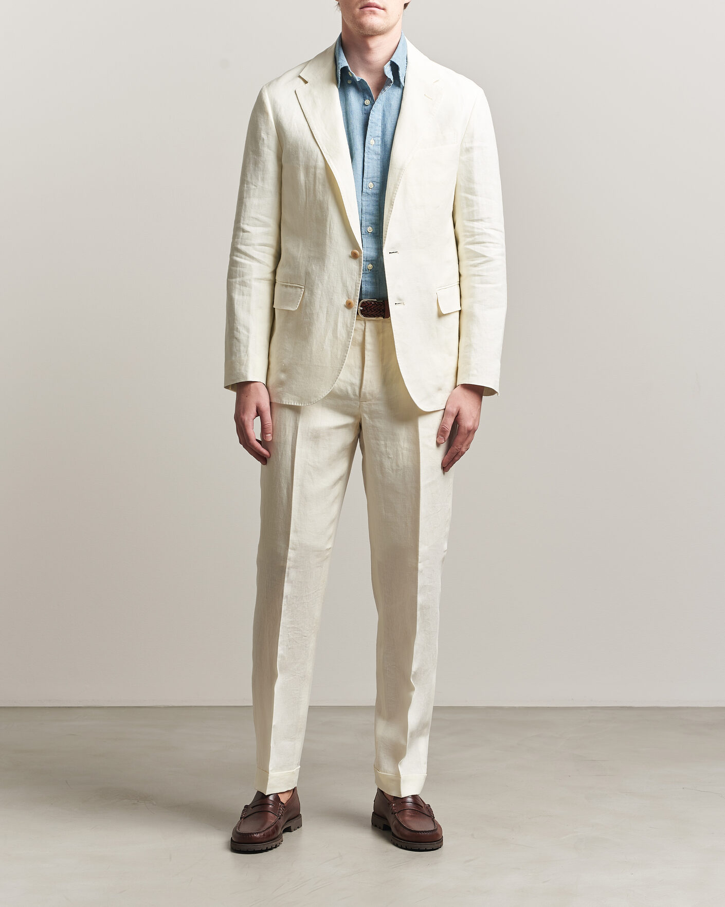 Hombres | Pantalones | Polo Ralph Lauren | Linen Pleated Trousers Cream