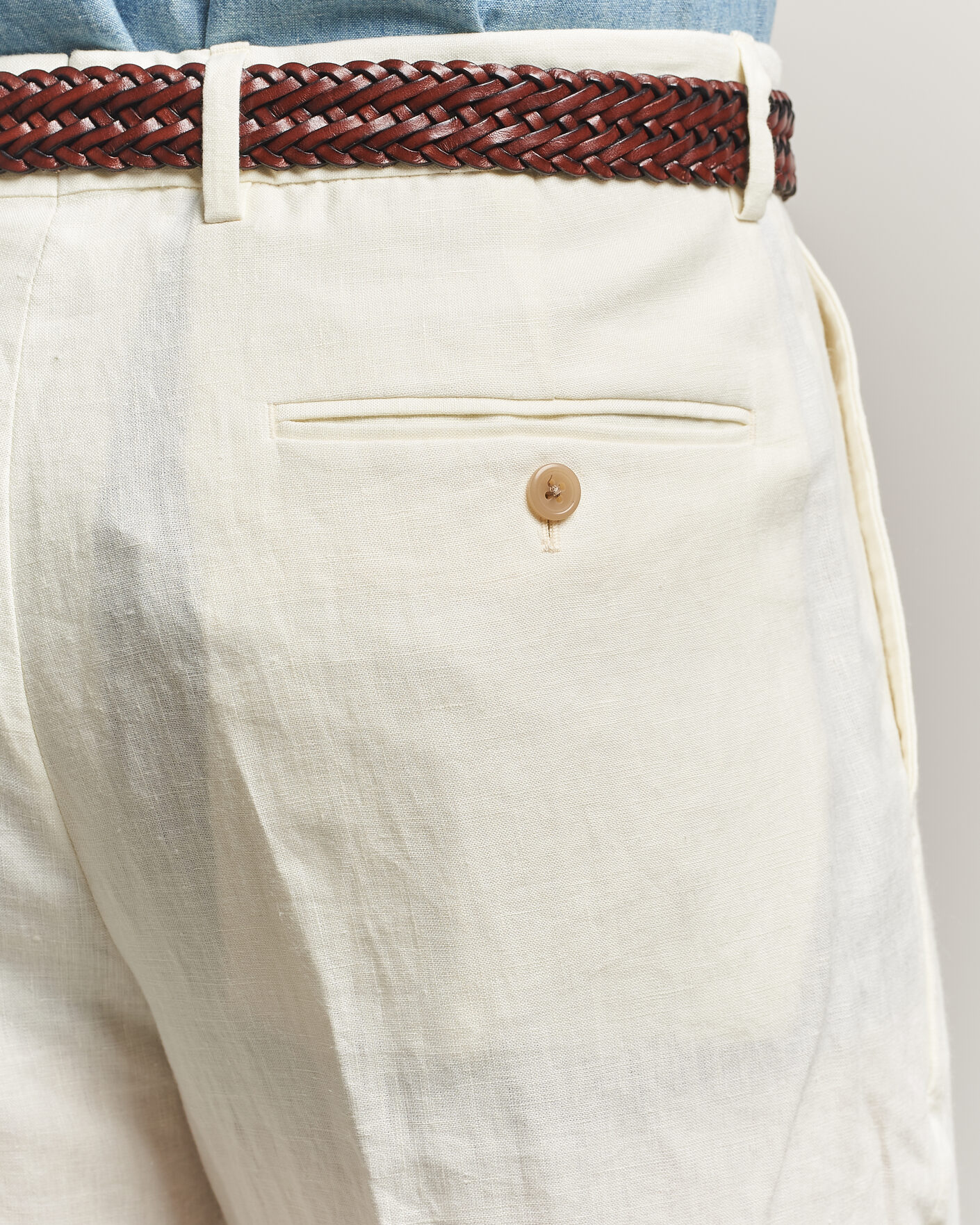 Hombres | Pantalones | Polo Ralph Lauren | Linen Pleated Trousers Cream