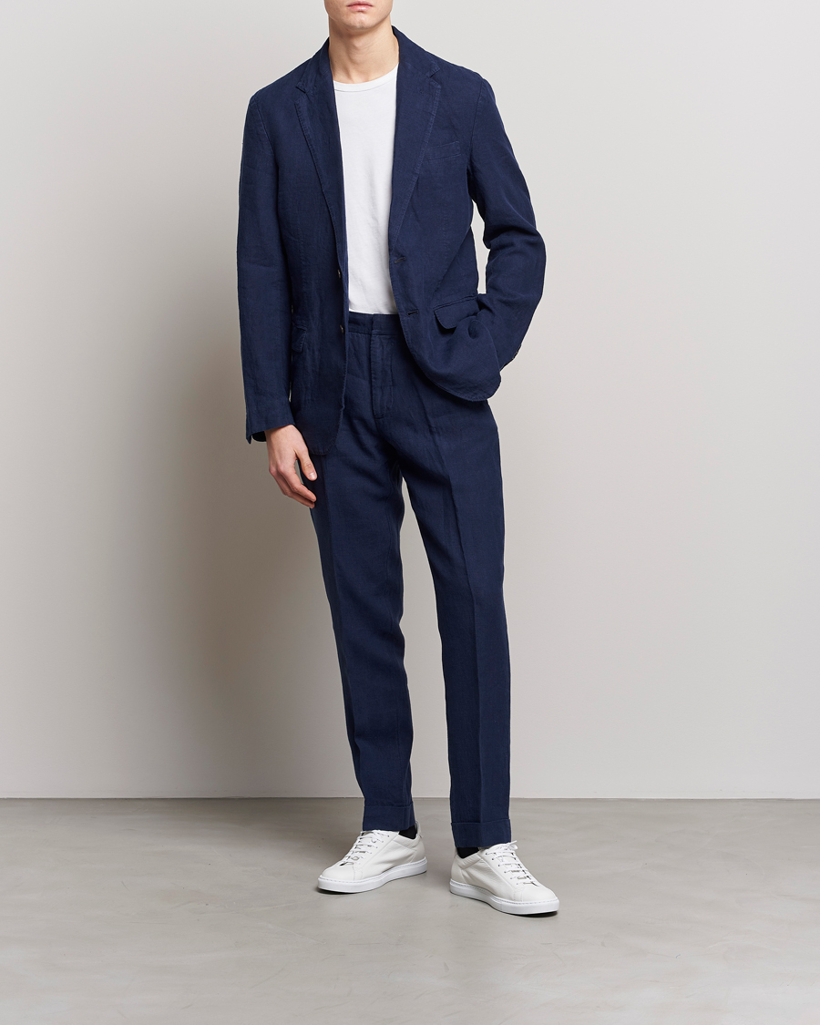 Hombres | Pantalones | Polo Ralph Lauren | Linen Pleated Trousers Navy