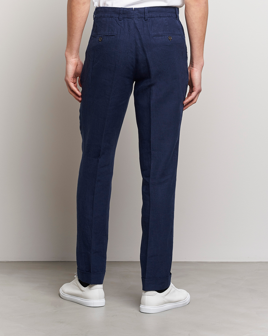Hombres | Pantalones | Polo Ralph Lauren | Linen Pleated Trousers Navy