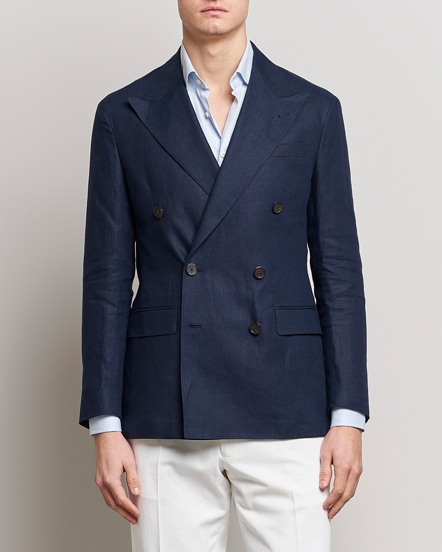 Hombres | Blazers | Polo Ralph Lauren | Linen Double Breasted Sportcoat Dark Navy
