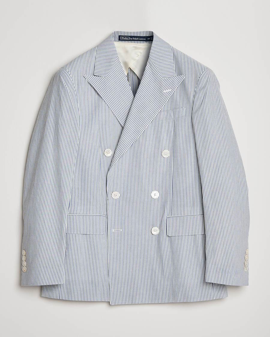 Hombres | Blazers | Polo Ralph Lauren | Cotton Seersucker Sportcoat Cream/Antique Blue