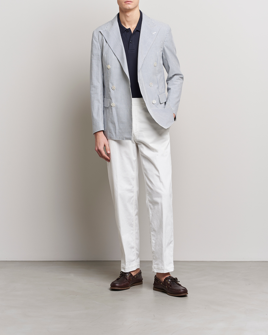 Hombres | Blazers | Polo Ralph Lauren | Cotton Seersucker Sportcoat Cream/Antique Blue