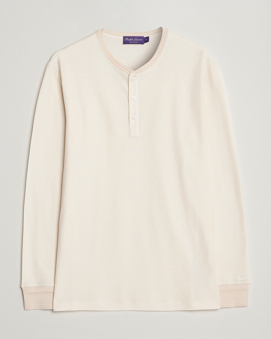 Hombres | Jerséis y prendas de punto | Ralph Lauren Purple Label | Cotton/Silk Henley Cream