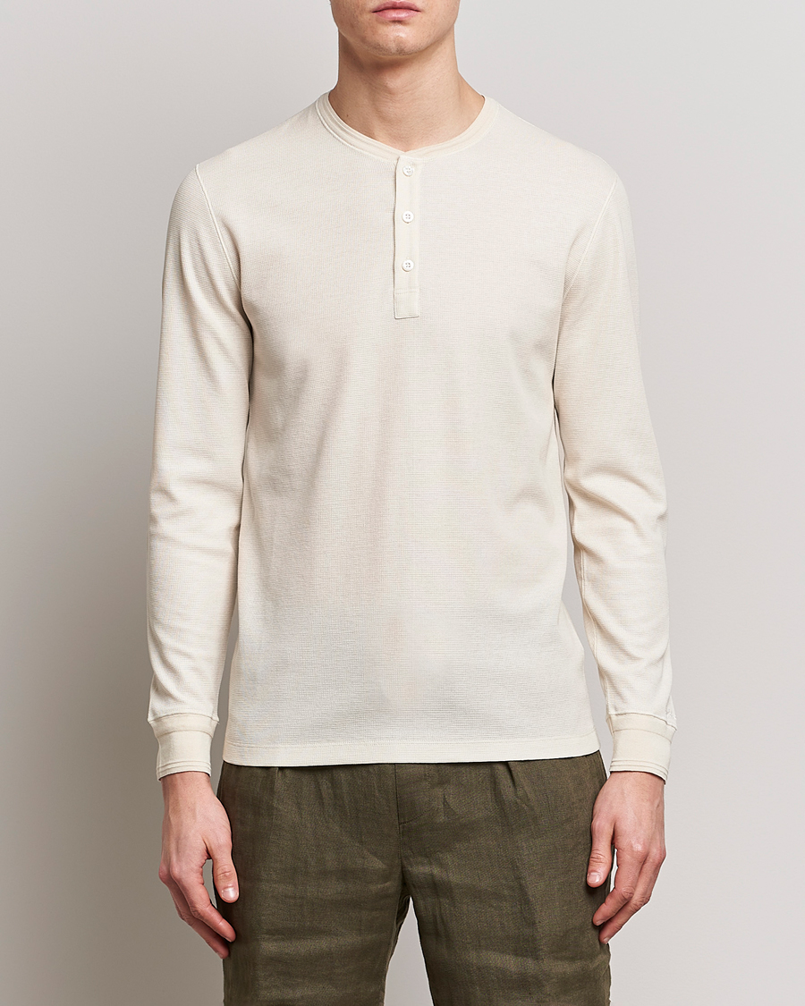 Hombres | Jerséis y prendas de punto | Ralph Lauren Purple Label | Cotton/Silk Henley Cream